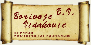 Borivoje Vidaković vizit kartica
